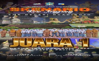 SMKN Ngadirojo Raih Juara 1 Lomba Drama Tari Kolosal Tingkat SMA/SMK/MA Dalam Rangka HAKORDIA Kabupaten Pacitan Tahun 2025